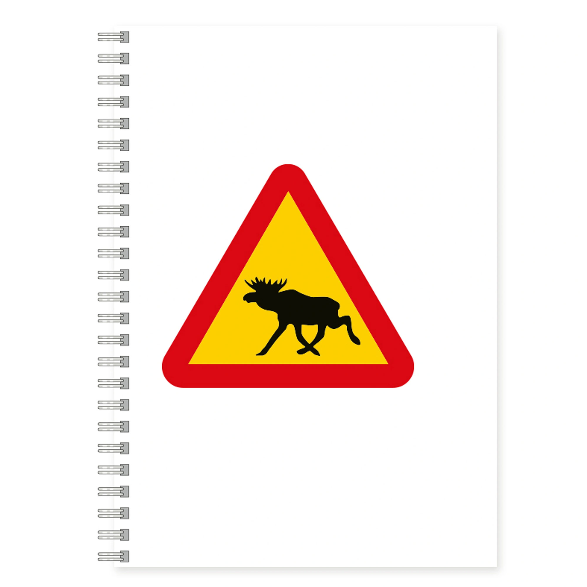 Anteckningsbok Älg Varning A5 Framsida