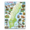 Rampussel Sverigekarta med svenska djur 71 bitar