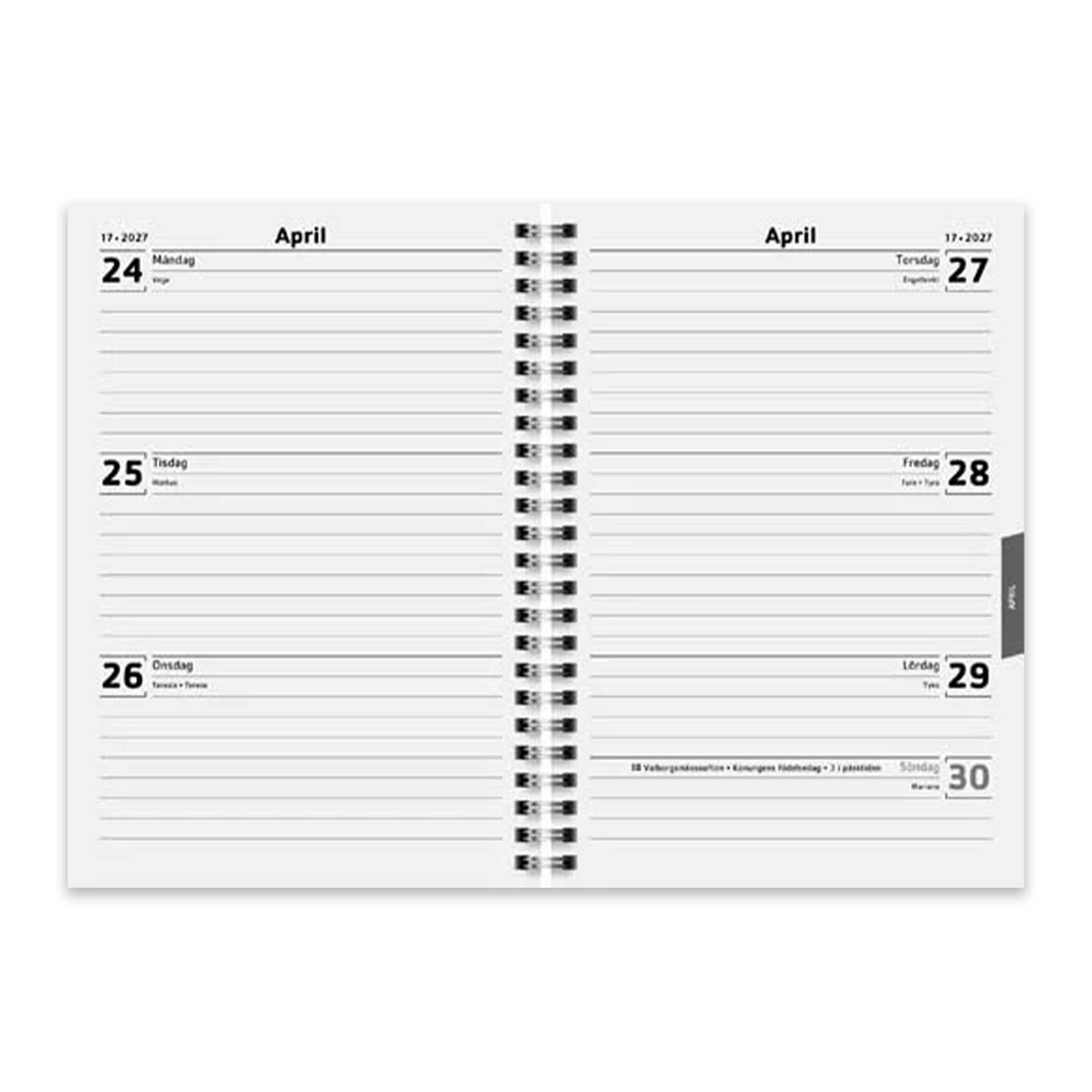 Elevkalender A5 Classic 2026-2027 konstskinn 18 mån