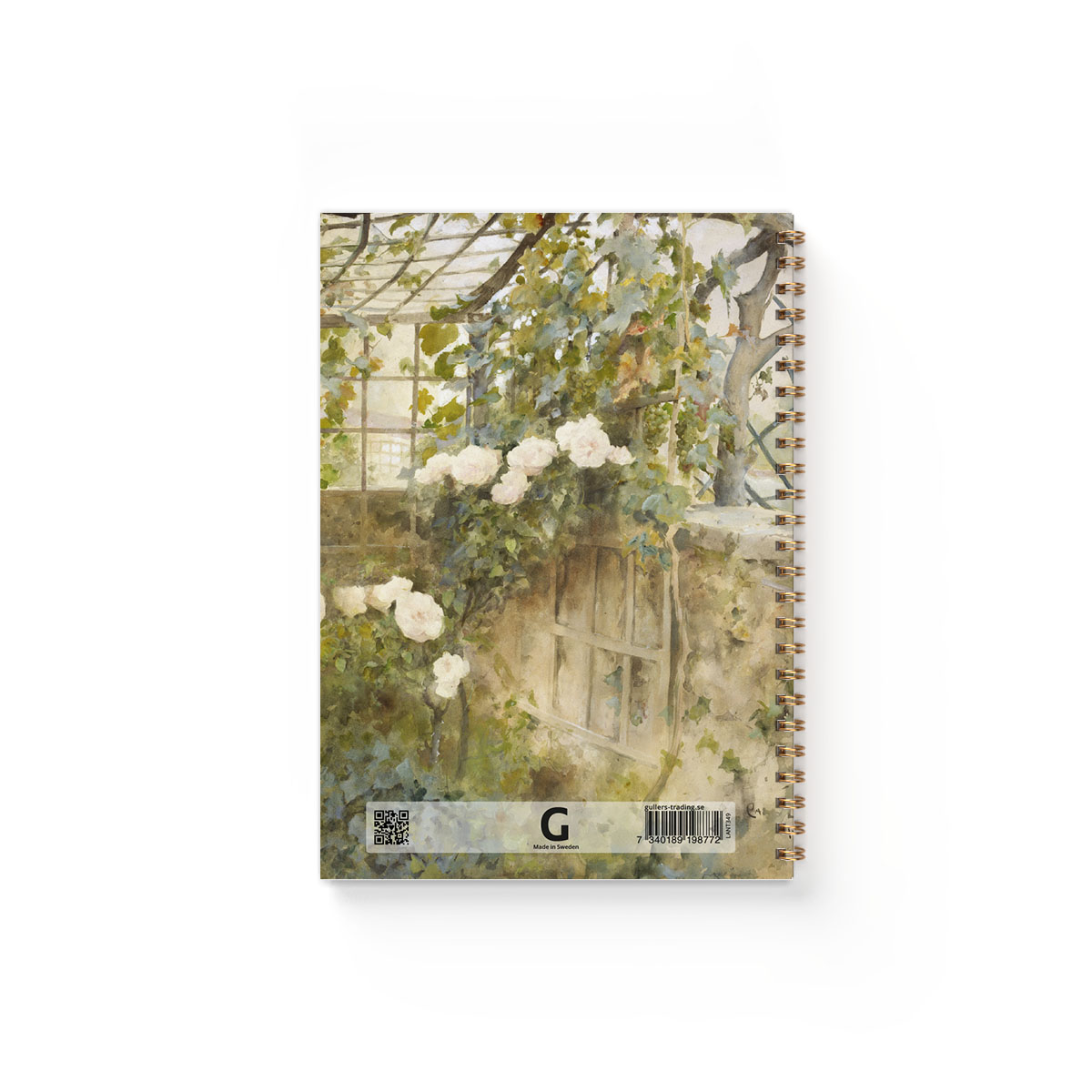 Anteckningsbok Carl Larsson Vinet baksida