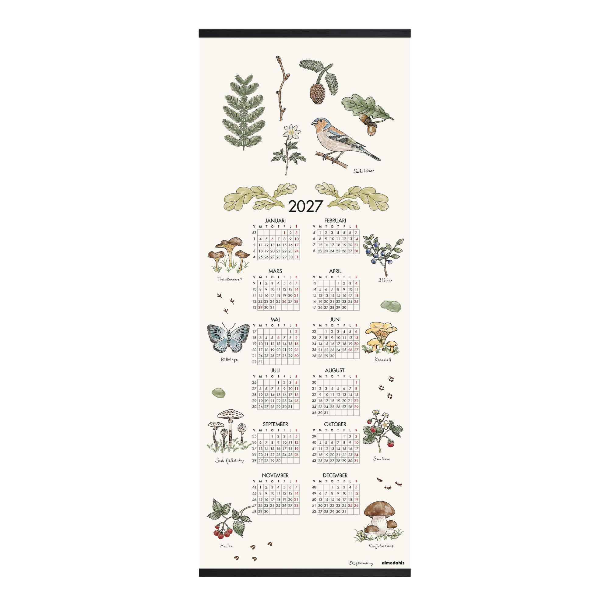 Tygkalender Skogsvandring 2027 Almedahls Tygkalender Skogsvandring 2027 Almedahls