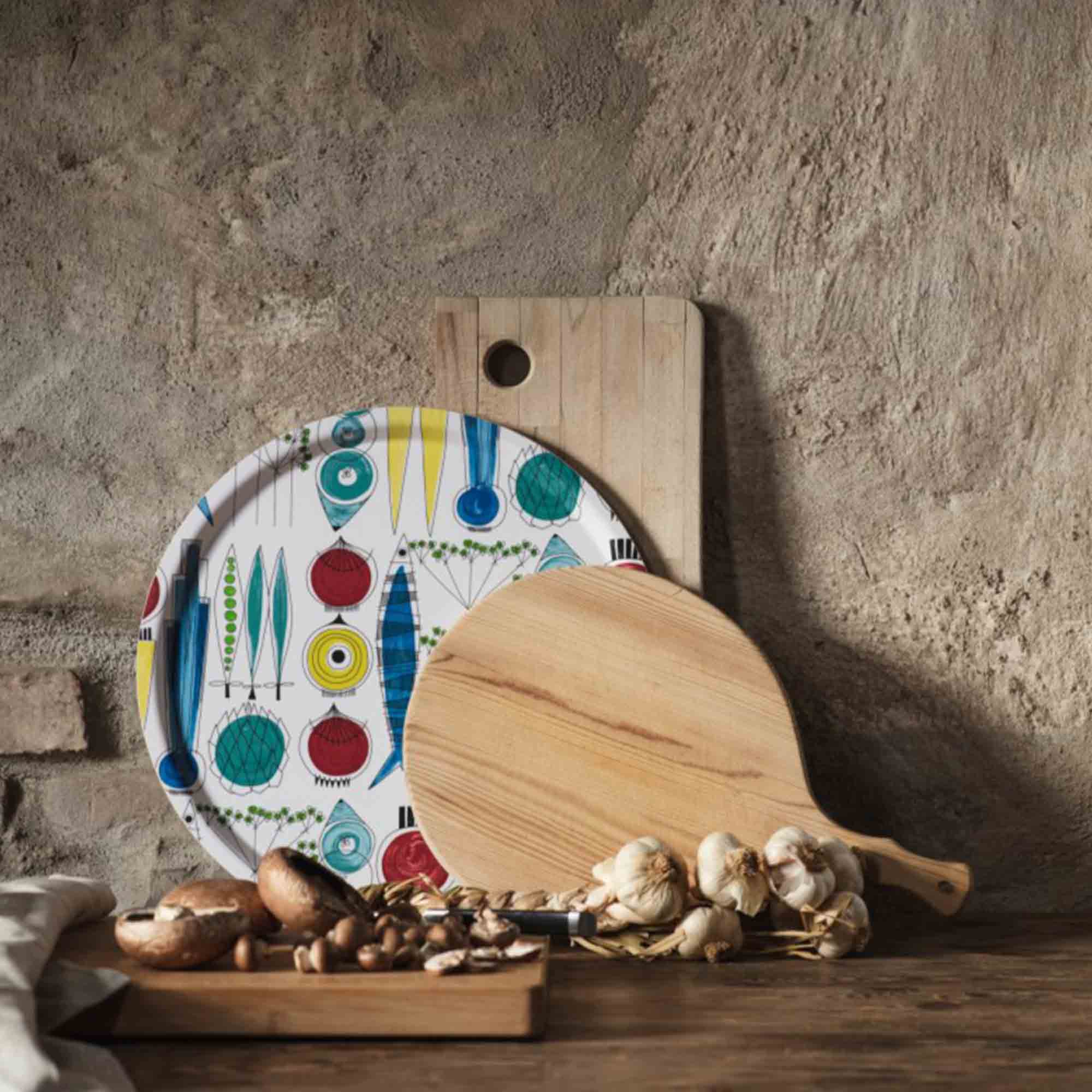 Rund bricka Picknick Multi 38 cm Almedahls