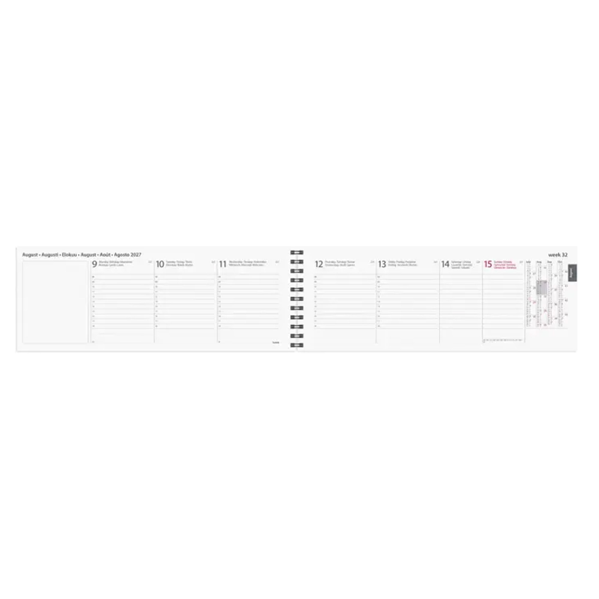 Kalender 2027 Desk calendar Europe