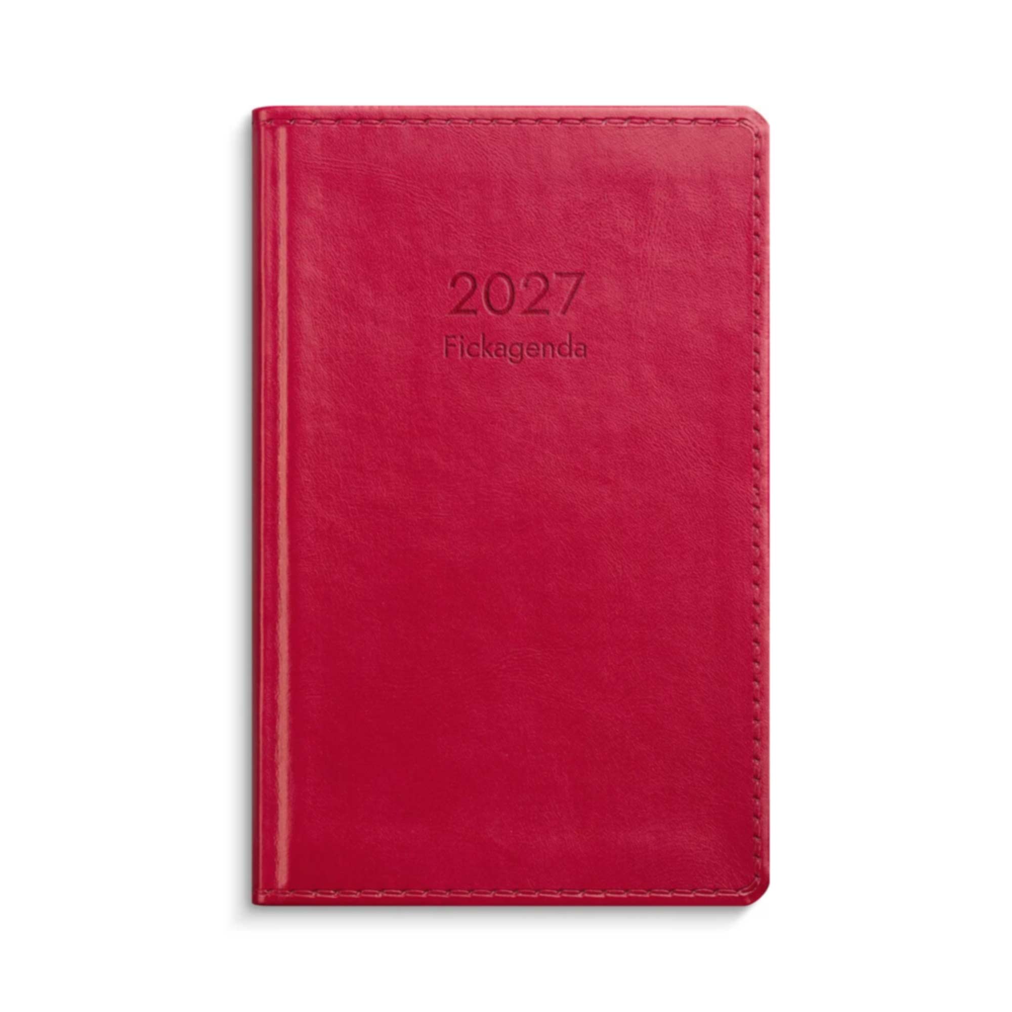 Fickagenda rött konstläder 2027