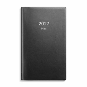 Fickkalender Mini svart plast 2027