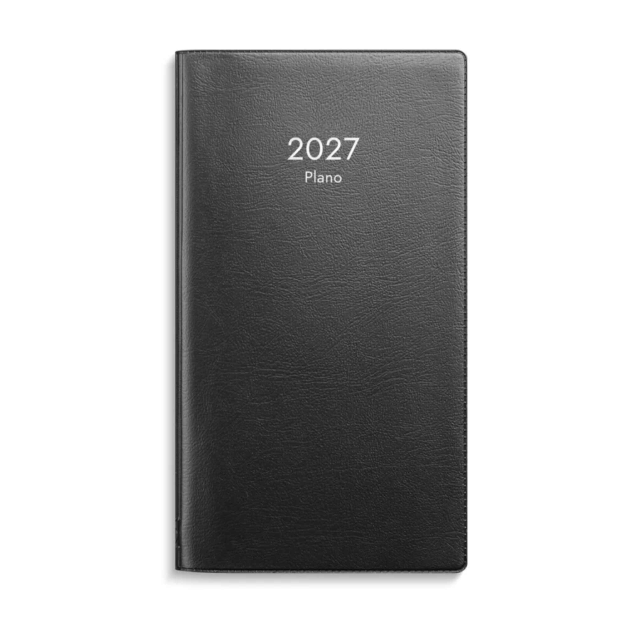 Fickkalender Plano svart plast 2027 Fickkalender Plano svart plast 2027
