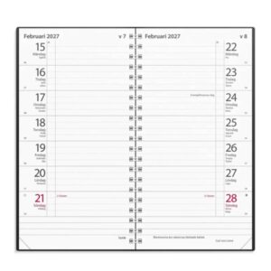 Fickkalender Plano svart plast 2027