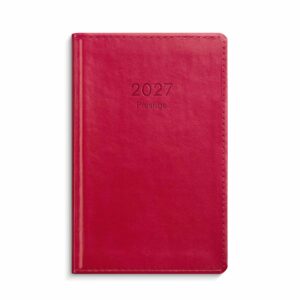 Fickkalender Prestige rött konstläder 2027