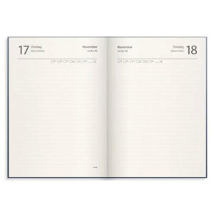 Kalender 1-årsdagbok blått konstläder 2027