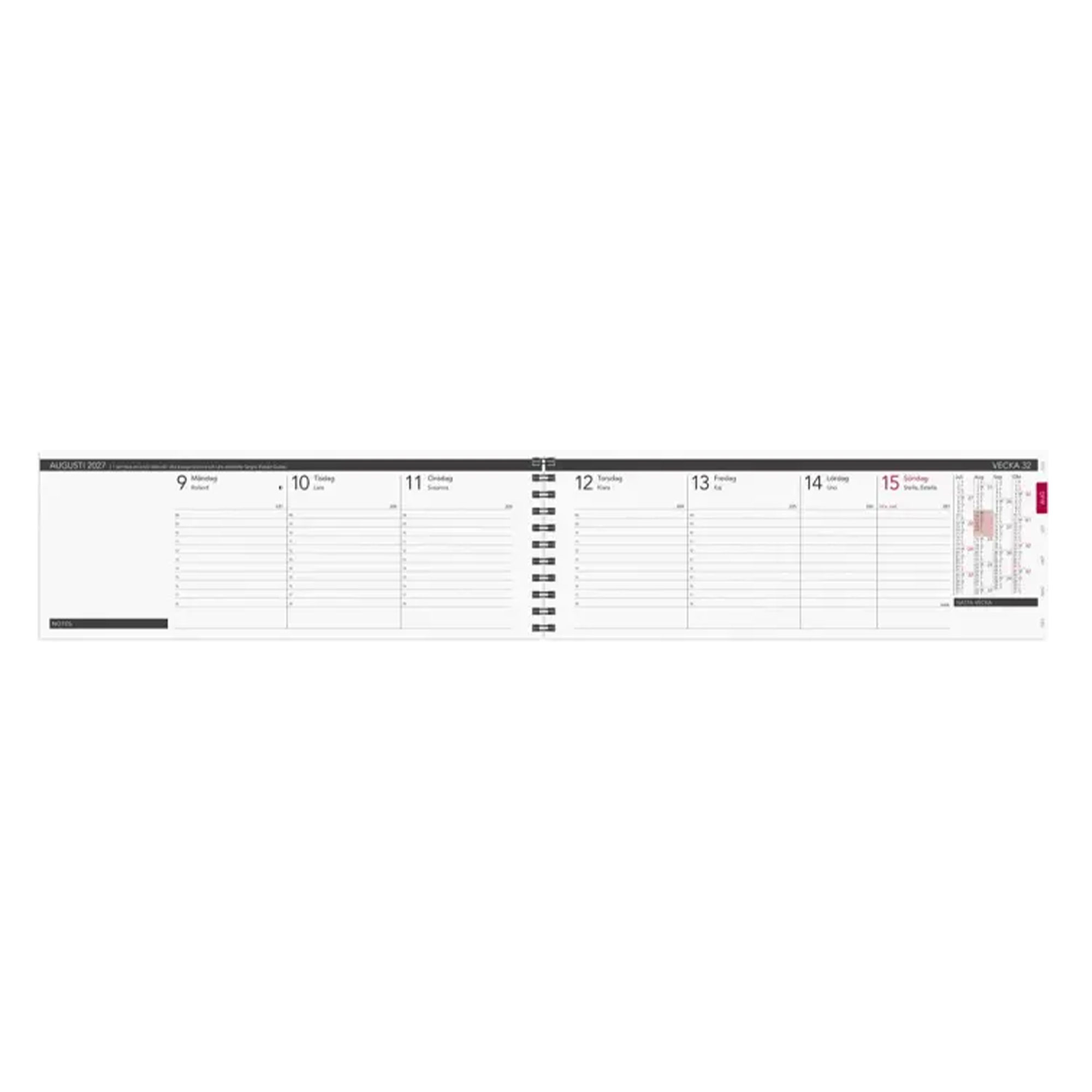 Kalender 2027 Stor Plankalender Elegant
