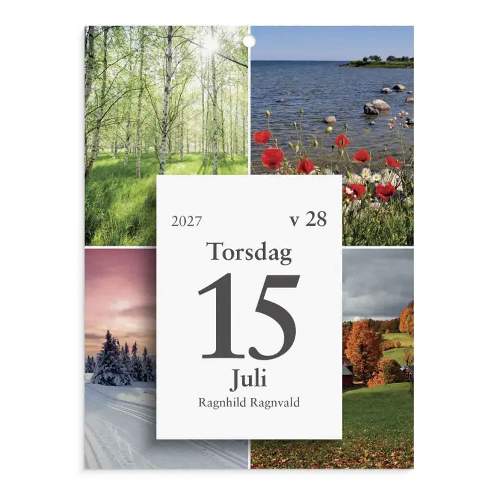 Kalender 2027 Väggplån med dagblock Årstiderna Kalender 2027 Väggplån med dagblock Årstiderna