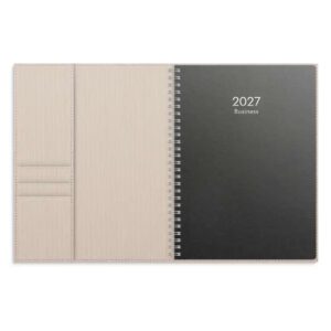Kalender Business beige konstläder 2027