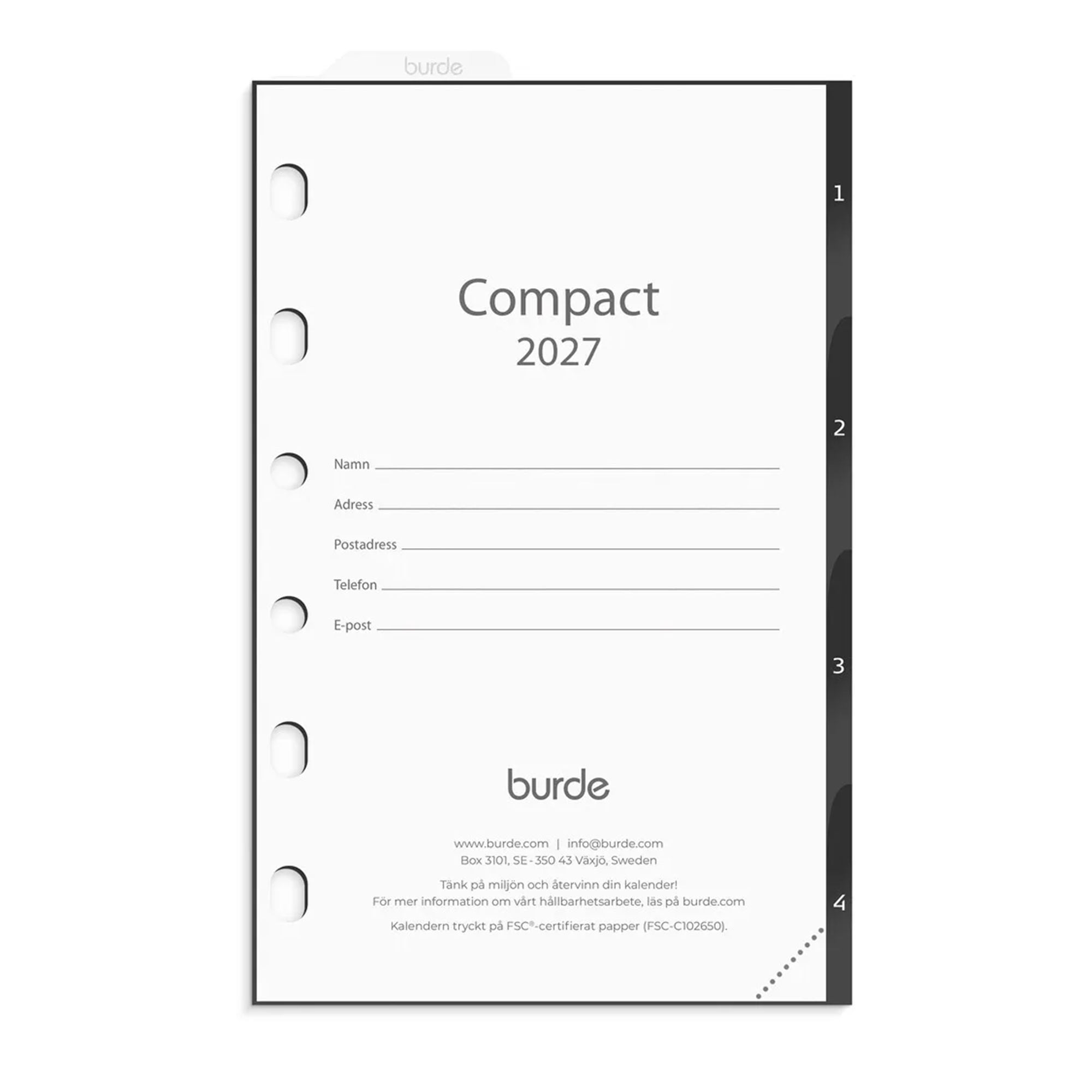 Kalender Compact grundsats 2027 Kalender Compact grundsats 2027