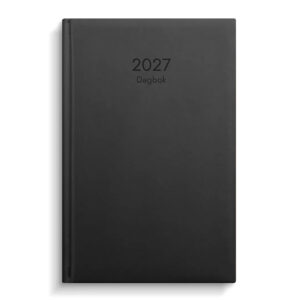 Kalender Dagbok svart konstläder 2027