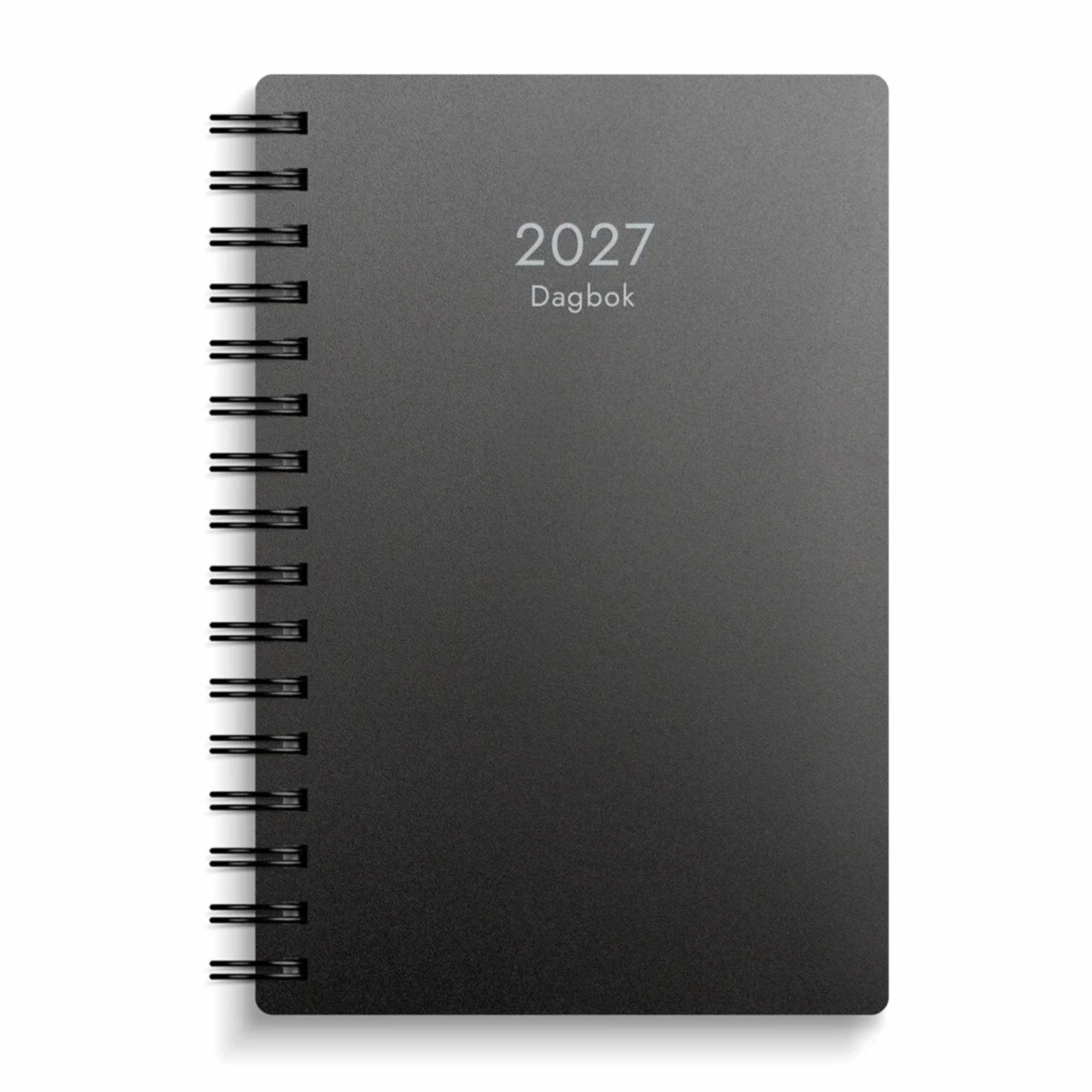 Kalender Dagbok svart plast 2027