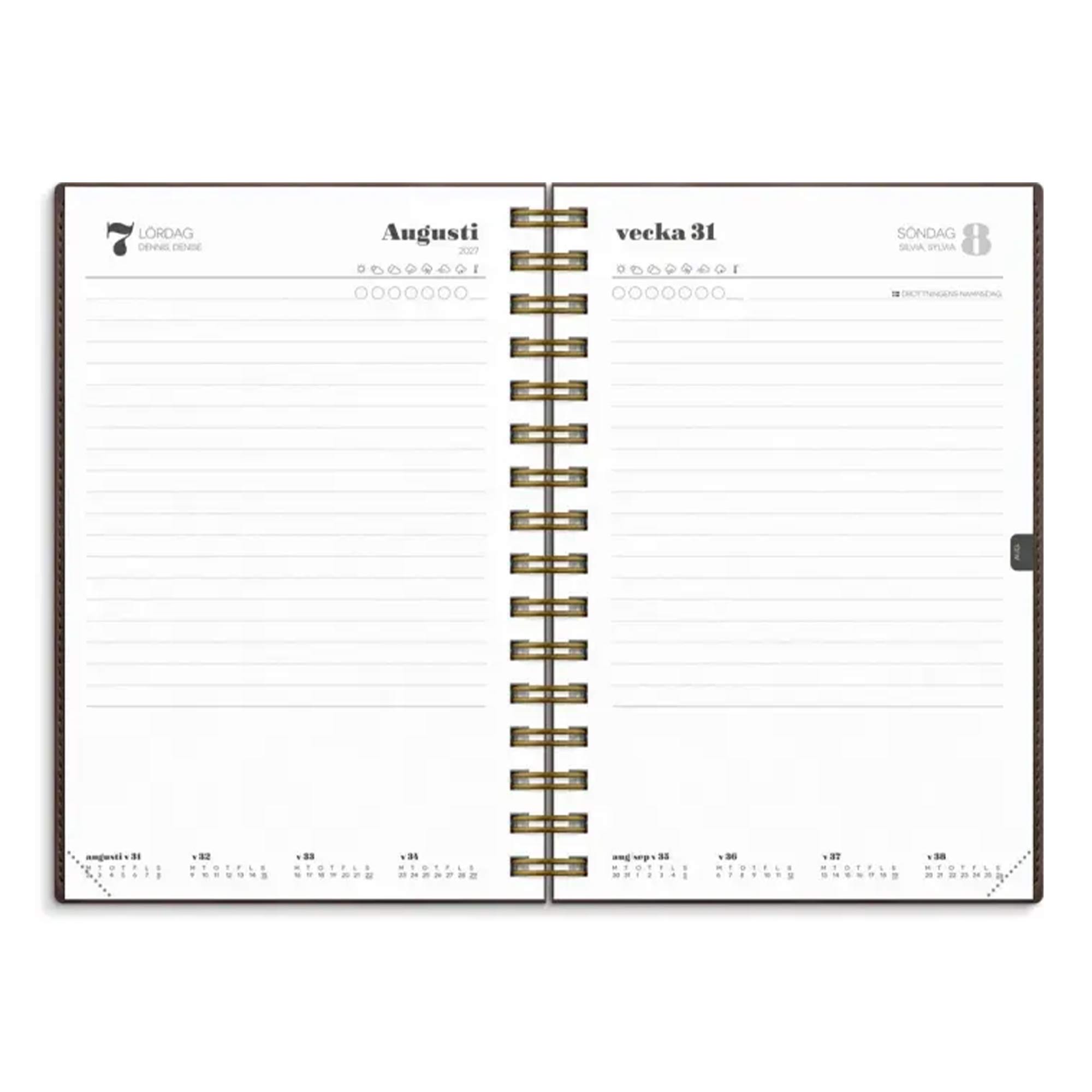 Kalender Dagbok Twist brun 2027