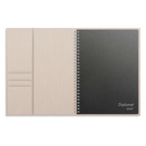 Kalender Diplomat beige konstläder 2027