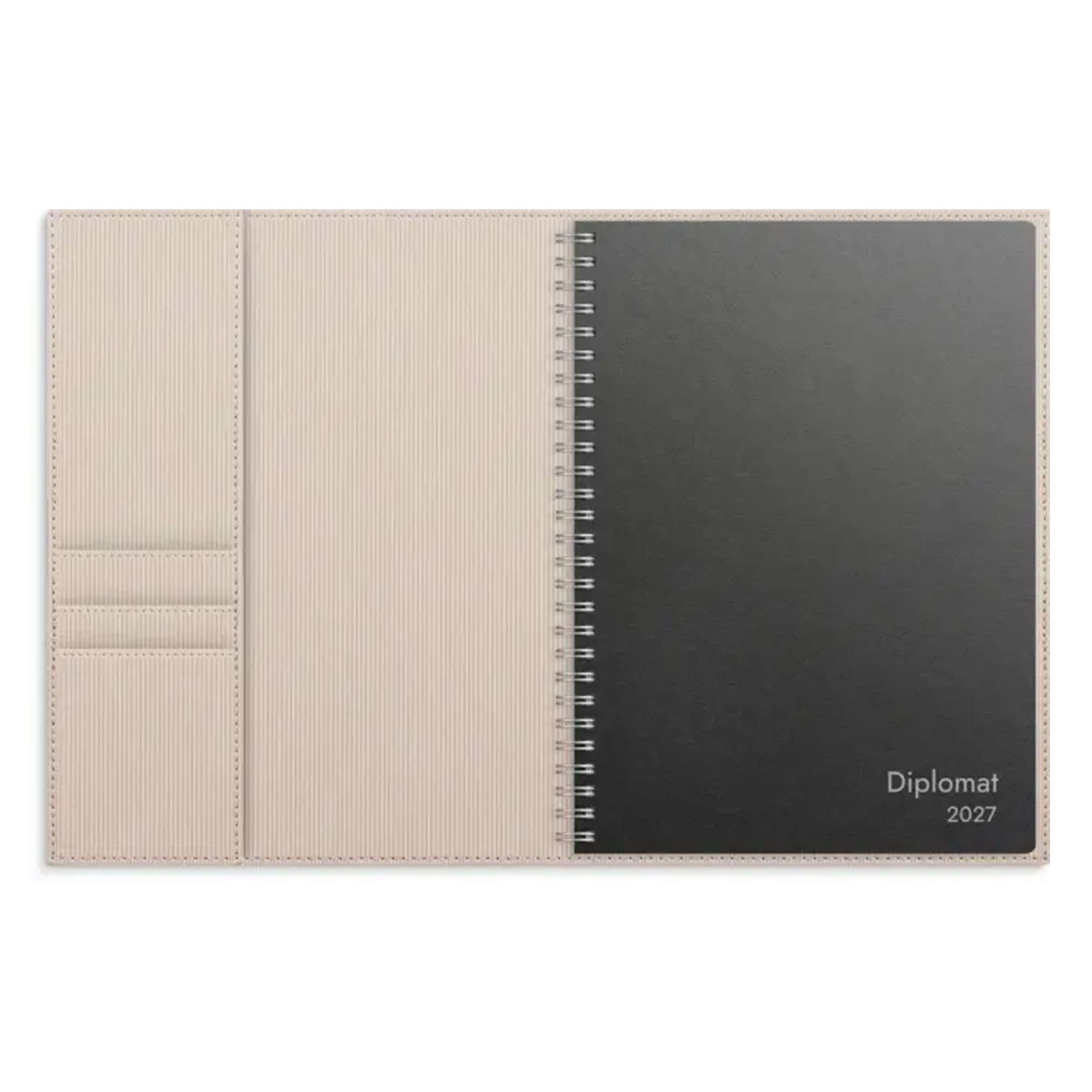 Kalender Diplomat beige konstläder 2027