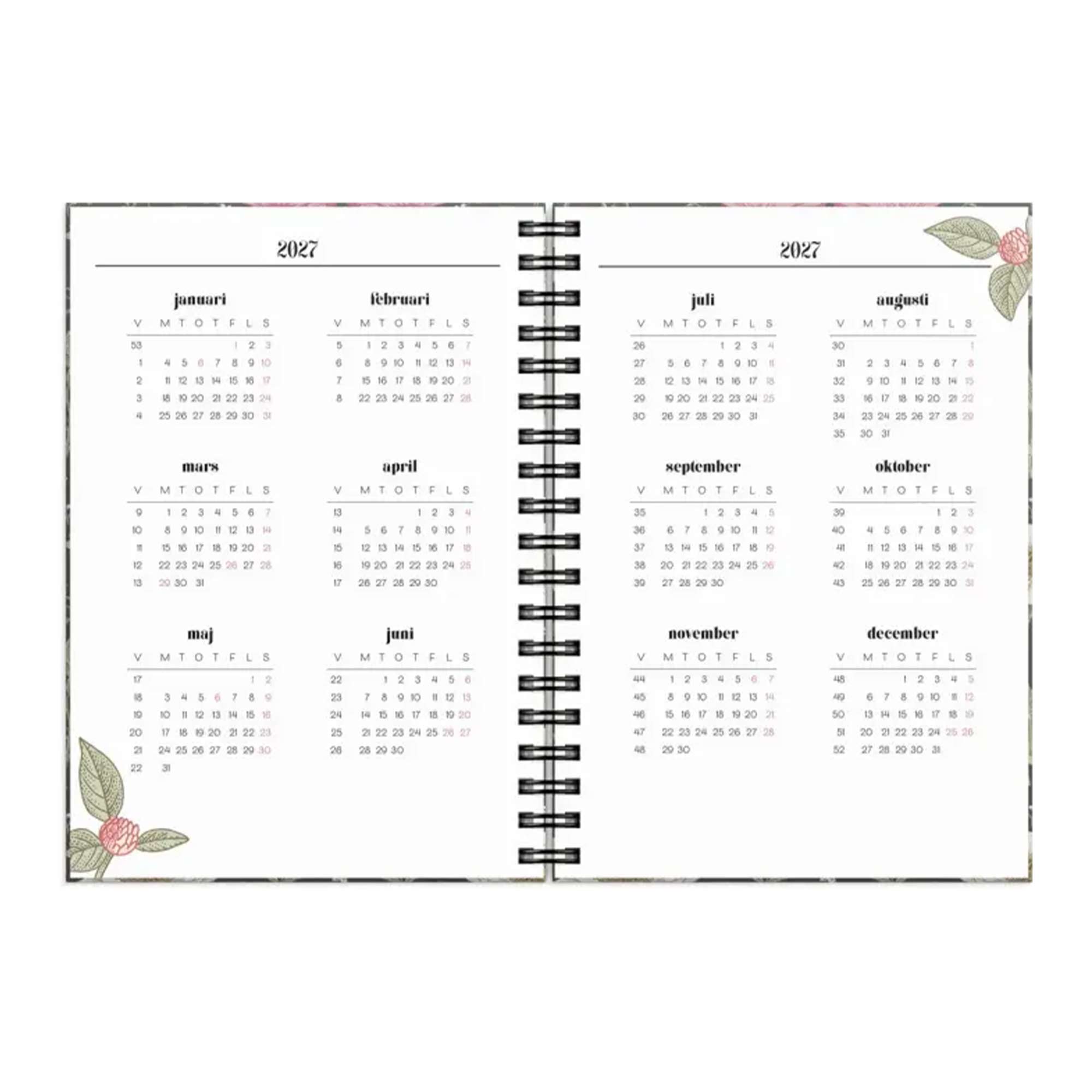 Kalender Life Planner 2027 A6 Floral