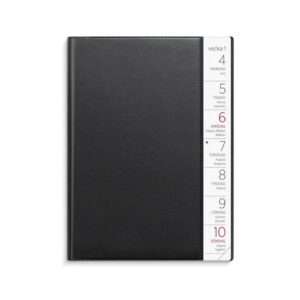 Kalender Liten veckokalender svart plast 2027