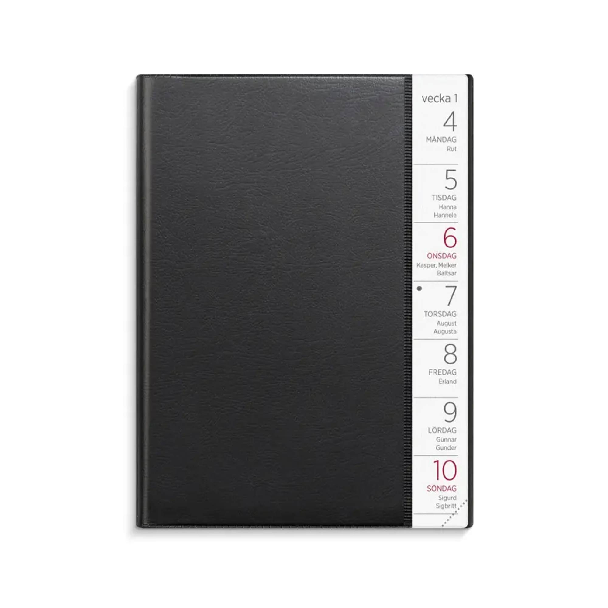Kalender Liten veckokalender svart plast 2027 Kalender Liten veckokalender svart plast 2027