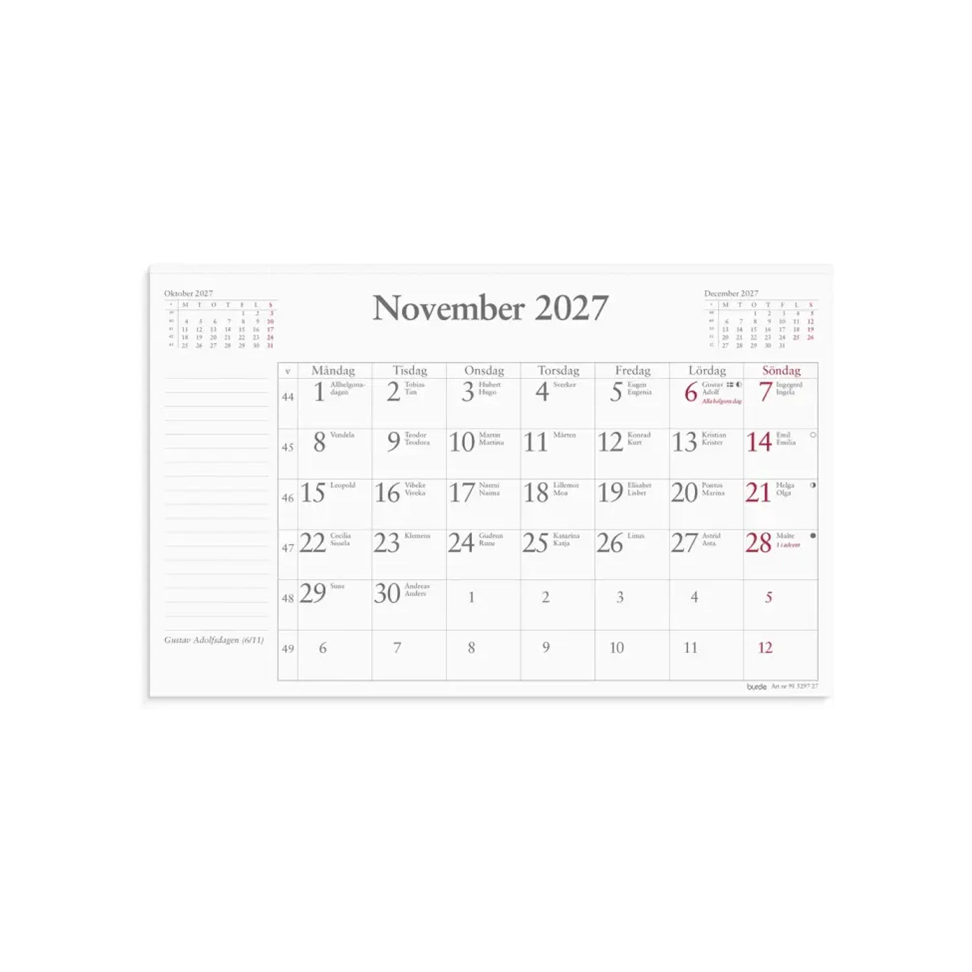 Kalender Månadsblock 240x152 mm 2027 Kalender Månadsblock 240x152 mm 2027