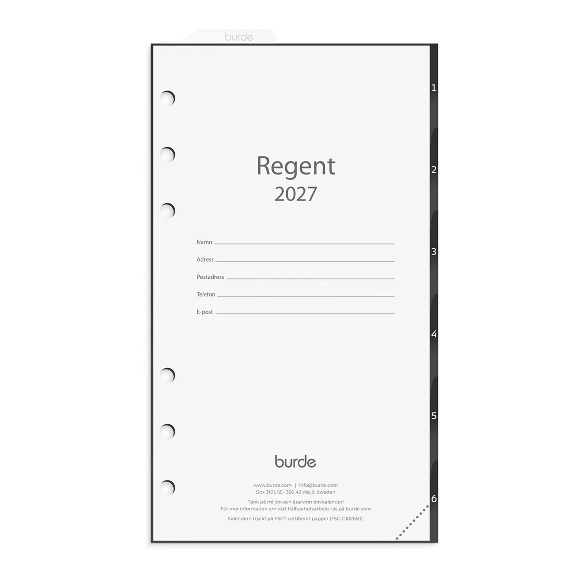 Kalender Regent grundsats 2027
