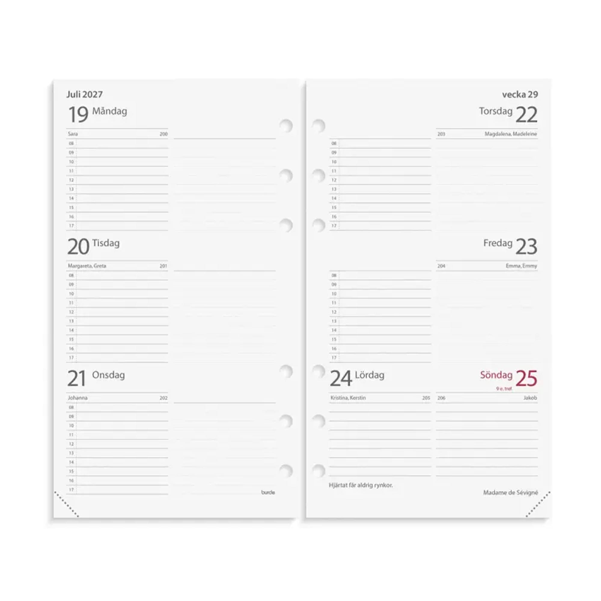 Kalender Regent grundsats 2027
