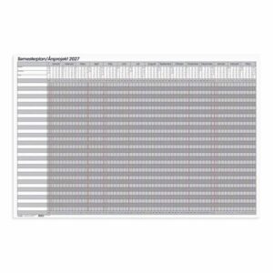 Kalender Semesterplan/Årsprojekt whiteboard 2027