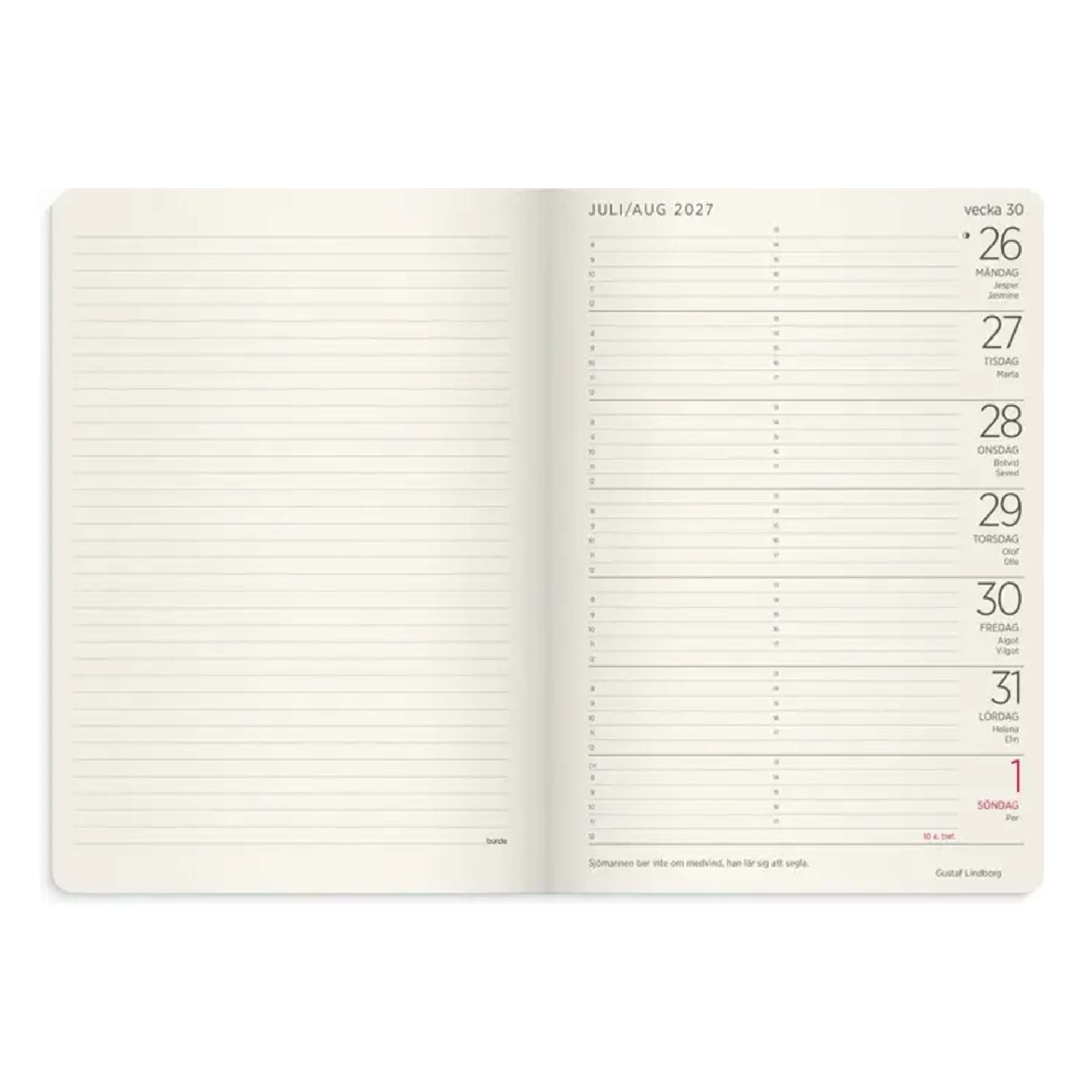 Kalender Stor Veckokalender Forma Deluxe svart 2027