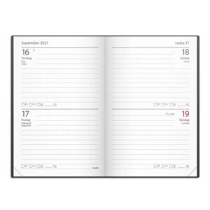 Kalender Stora Fick svart konstläder 2027