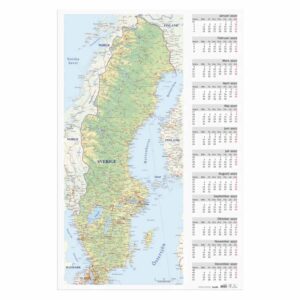 Kalender Väggblad Sverigekarta 2027