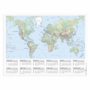 Kalender Väggblad Världskarta 2027