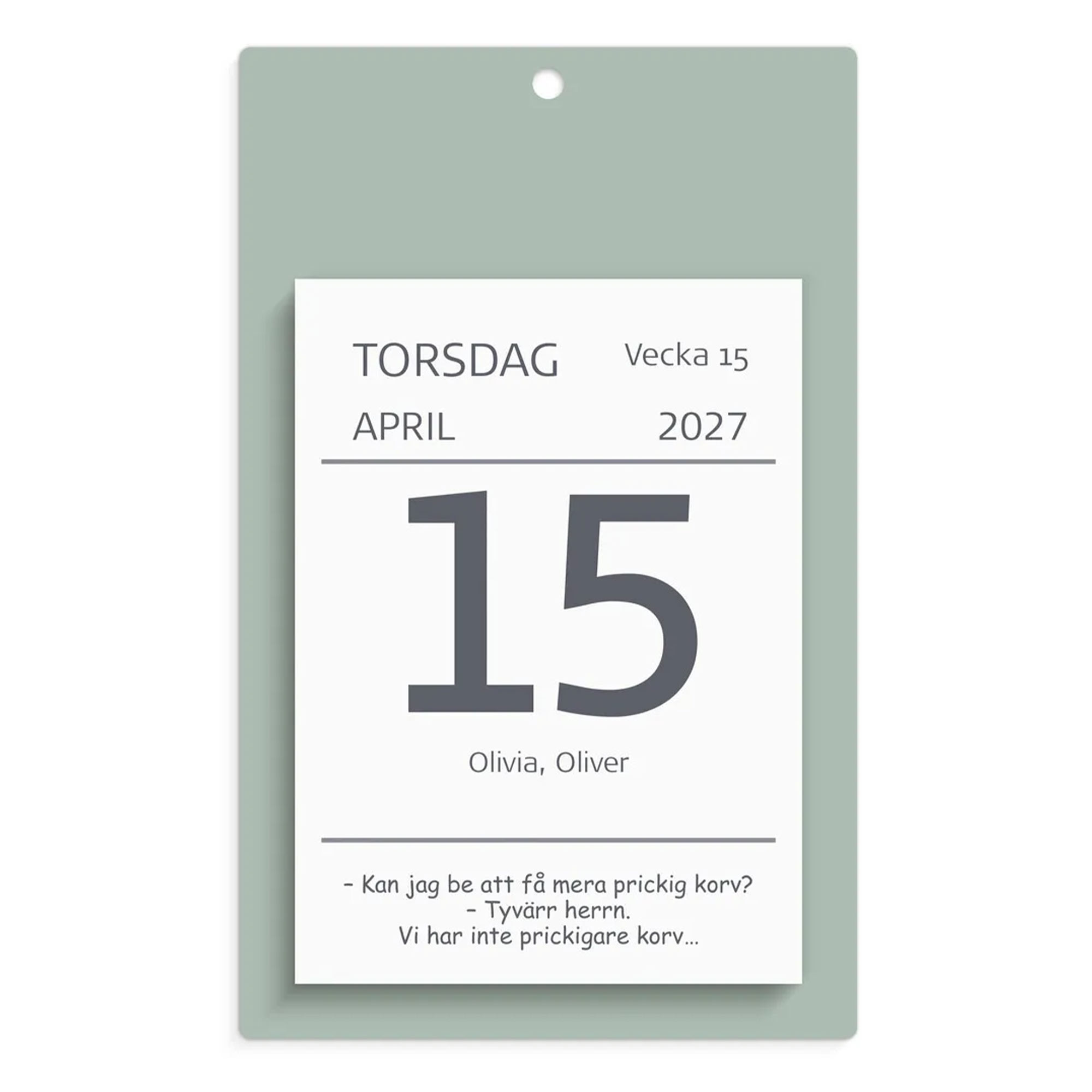 Kalender Väggplån med dagblock Humor 2027