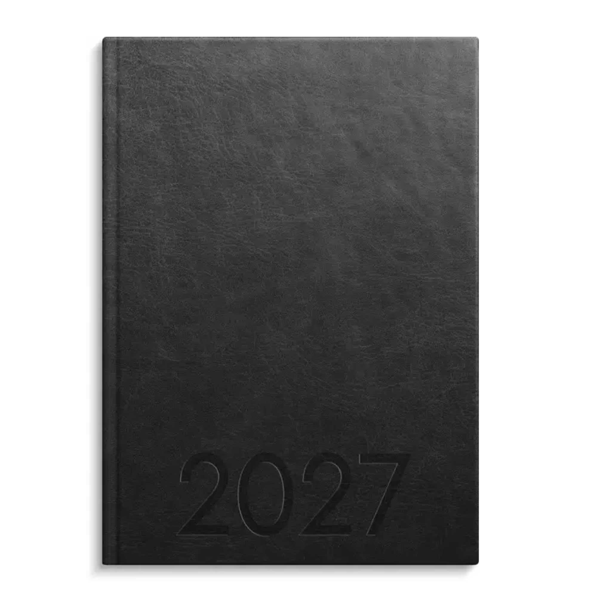 Kalender Weekly A5 svart konstläder 2027