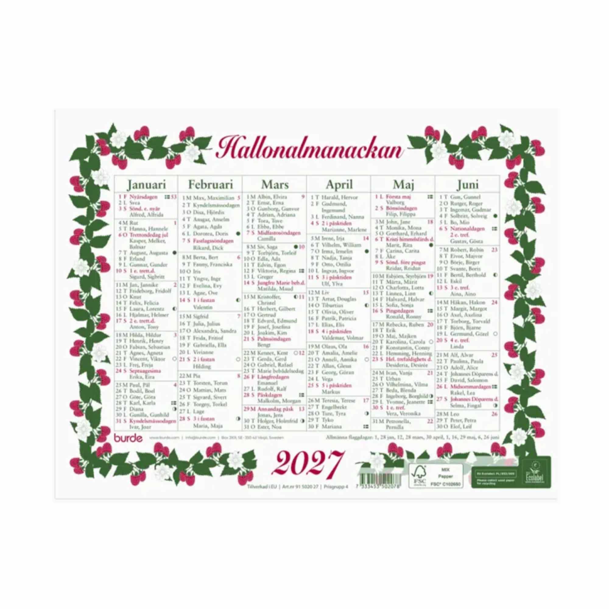 Lilla Hallonalmanackan 2027 Lilla Hallonalmanackan 2027