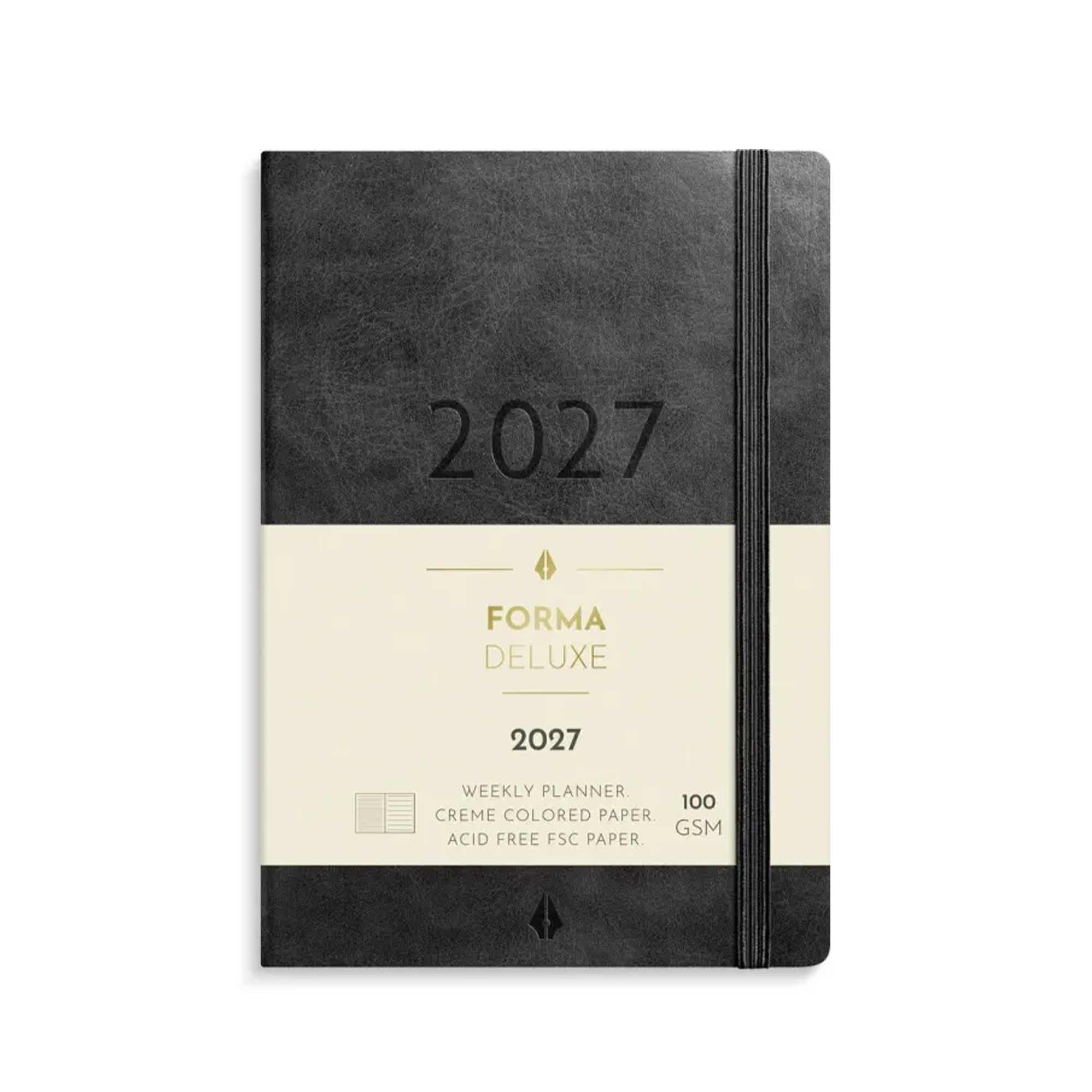 Liten veckokalender Forma Deluxe svart 2027 Liten veckokalender Forma Deluxe svart 2027