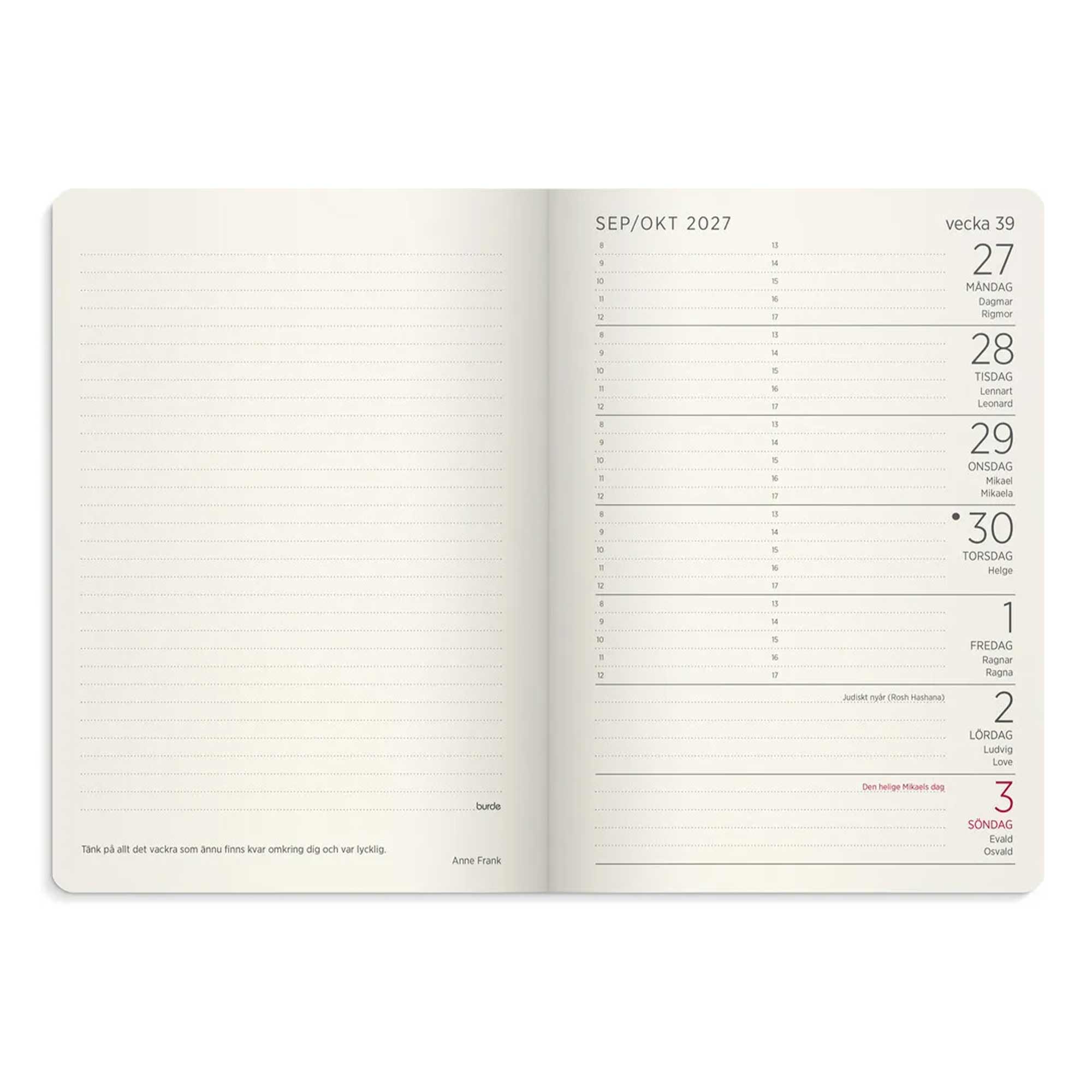 Liten veckokalender Forma Deluxe svart 2027