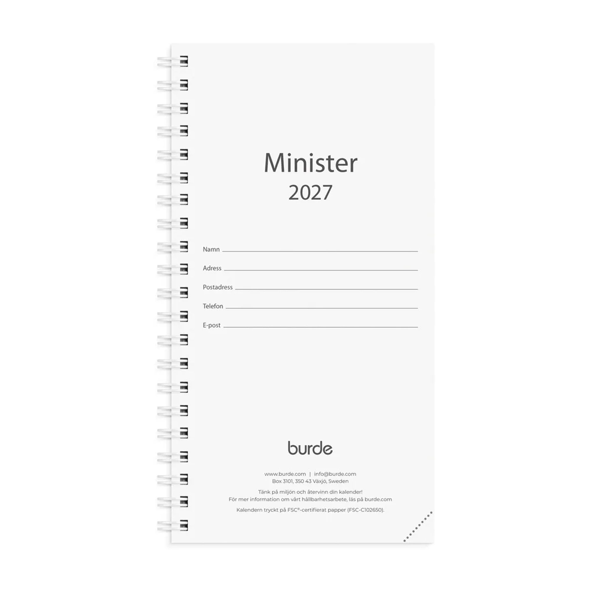Minister kalenderrefill 2027