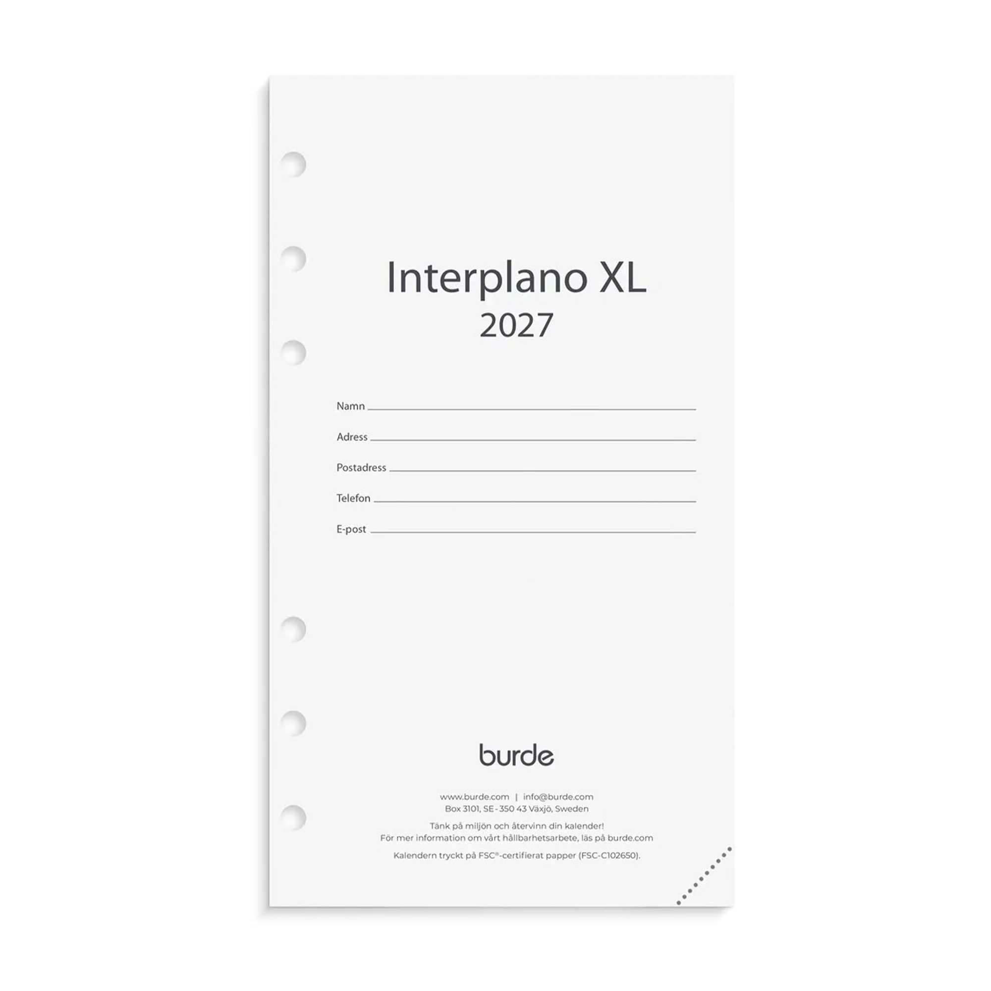 Regent kalendersats Interplano XL 2027
