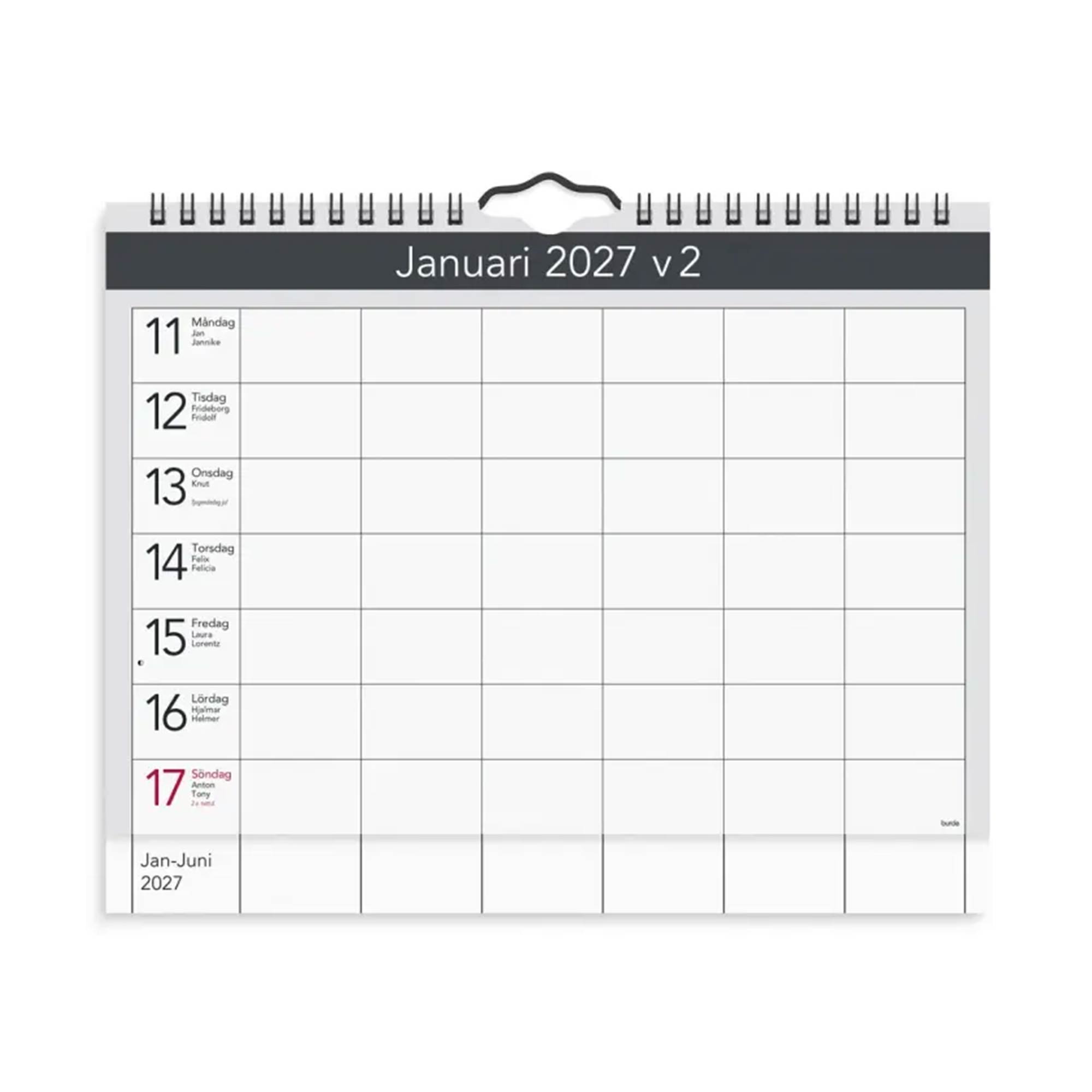 Väggagenda A4 2027