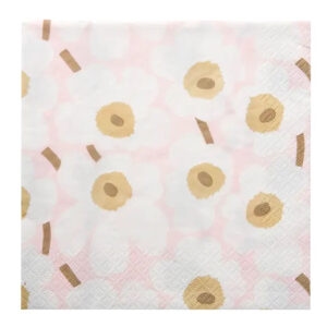 Matservetter 20p Marimekko Unikko vit rosa