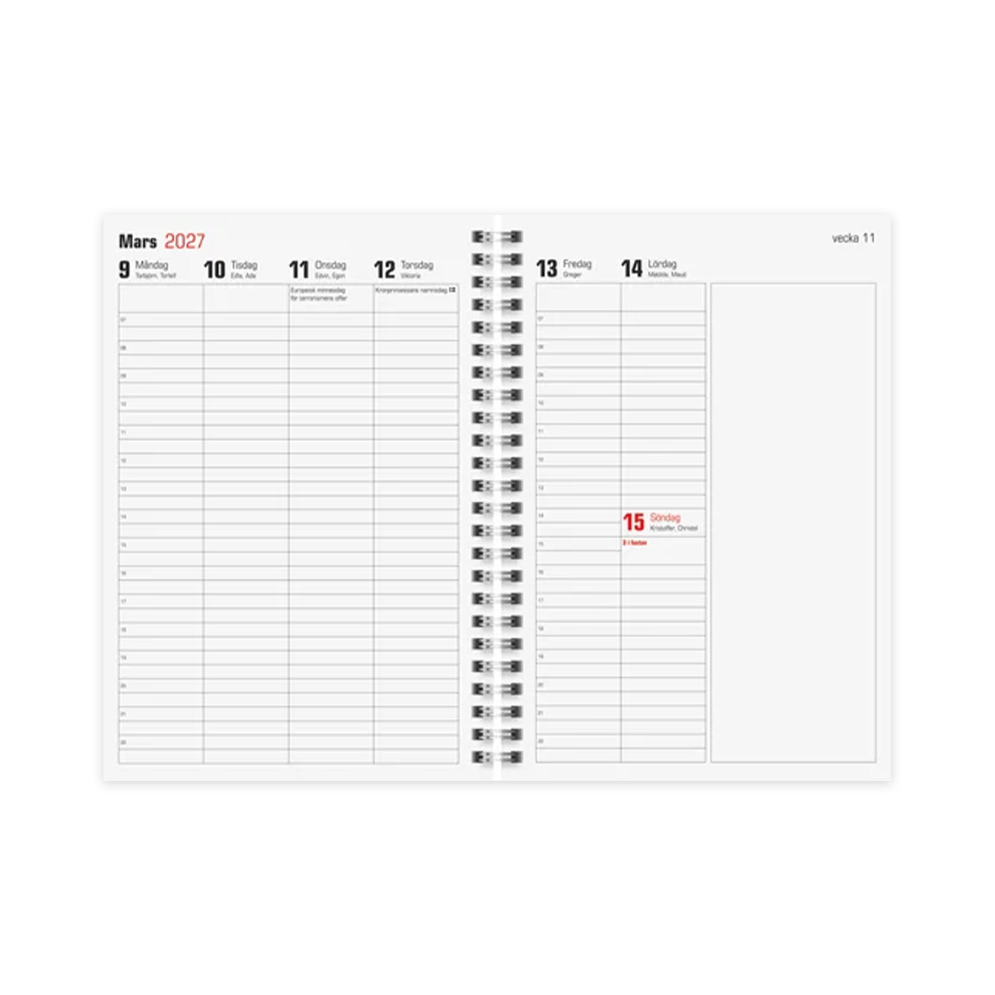 Veckokalender A6 Trend Silver 2027