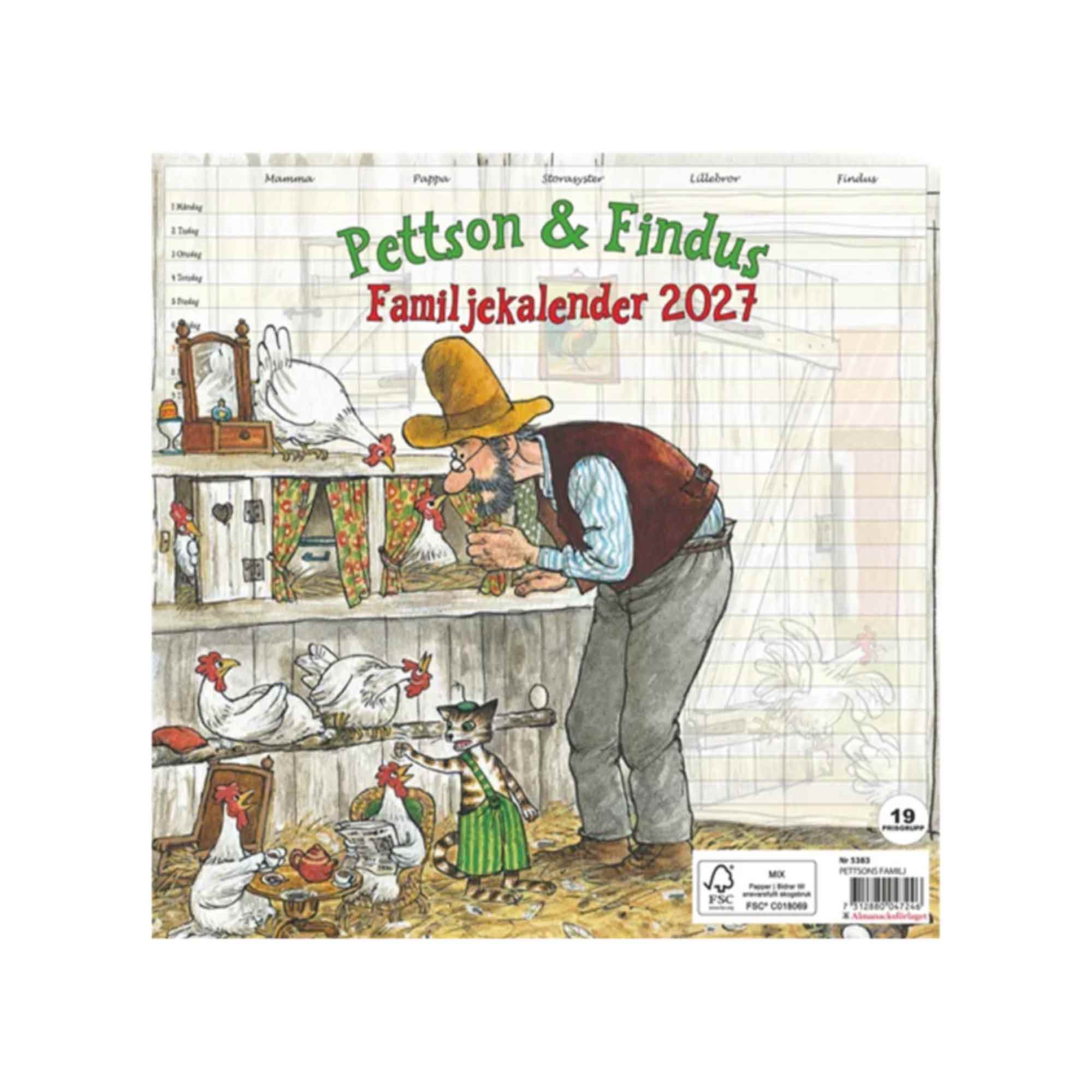 Familjekalender Pettson och Findus 2027 Familjekalender Pettson och Findus 2027