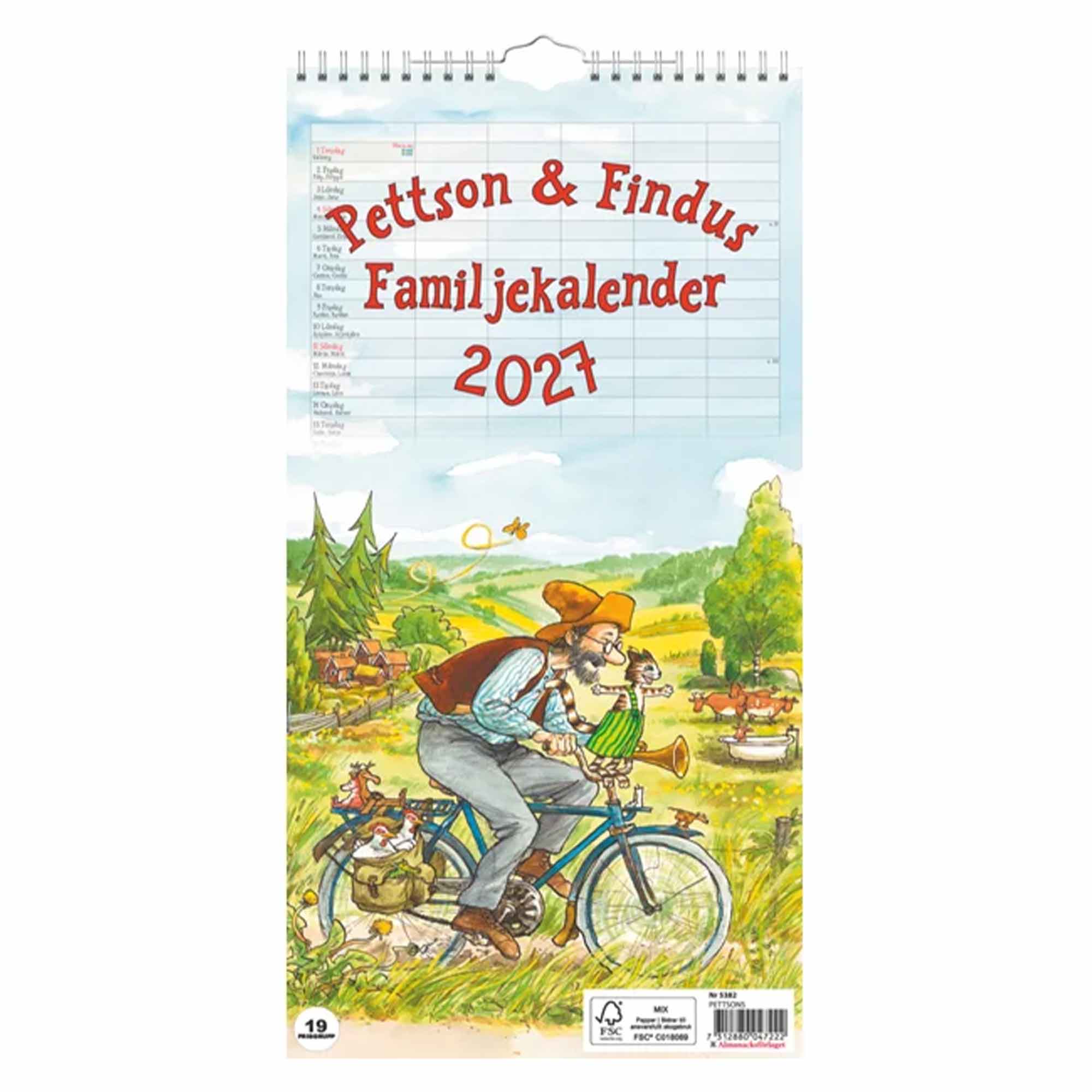 Familjekalender Pettson och Findus Slim 2027 Familjekalender Pettson och Findus Slim 2027