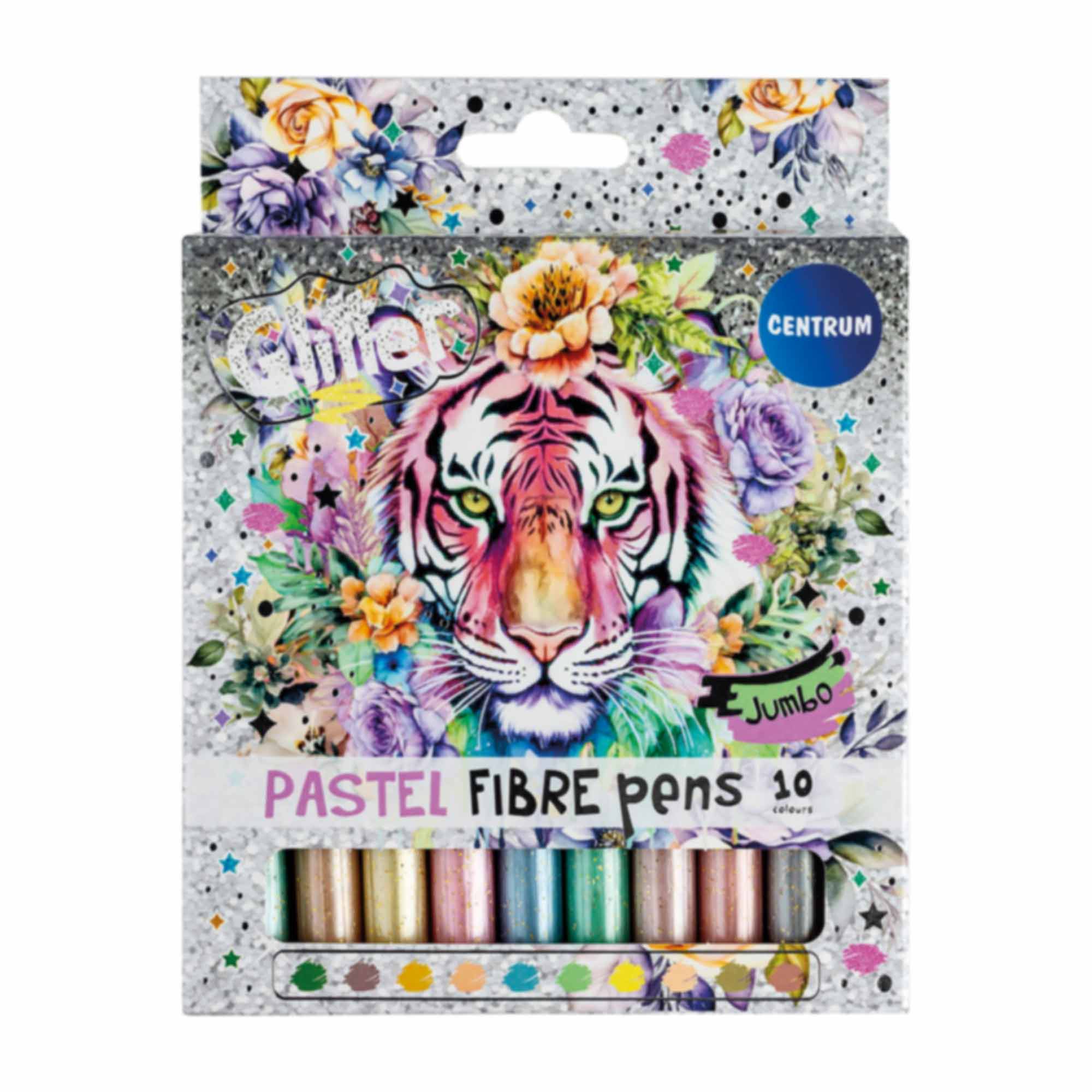 Fiberpennor Jumbo Pastel Glitter 10-färger Fiberpennor Jumbo Pastel Glitter 10-färger